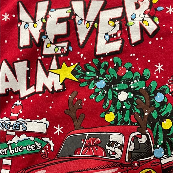 NEW BUC-EE’s Never Calm Christmas Tee - Picture 5 of 7